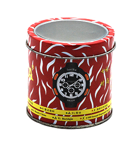 圓形鐵盒,開窗日用品鐵盒定制