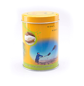 簡約圓形種子鐵罐-大米鐵罐